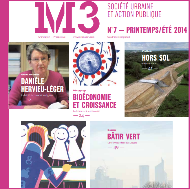 Extrait de la couverture de la revue "M3 Société urbaine et action publique - N°7"